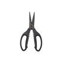 Messermeister Esther Choi Push Button Take-Apart Precision Shears - 7", featuring serrated handles and high-carbon stainless steel blades, are displayed on a plain white background.