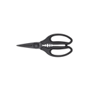 Messermeister Esther Choi Push Button Take-Apart Precision Shears - 7", made from high-carbon stainless steel with serrated handles and a built-in bottle opener, are displayed on a plain white background.