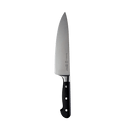 The Messermeister Meridian Elite Magnet Block Set - 8 Piece features premium German stainless steel knives with black, triple-riveted handles, displayed vertically on a white background—a standout from Messermeister for any kitchen.