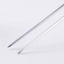 The Messermeister Meridian Elite Kullens Carving Set - 2 Piece by Messermeister is displayed diagonally on a white background, showcasing its sleek, high-carbon German steel design and precision-crafted appearance.