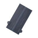 The Messermeister Midnight Navy Leather Magnetic Edge-Guard (8.5") is a rectangular, stitched navy blue leather chef’s knife protector with two rounded tabs, shown against a white background.