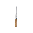 The Messermeister Oliva Elite Flexible Boning Knife - 6" features a long, narrow stainless steel blade and a light wood handle, shown on a plain white background.