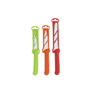 The Messermeister Petite Messer Parer Trio Set features three paring knives with matching sheaths in green, orange, and red. Each knife has a sharp stainless steel blade and hanging hole, perfect for efficient meal prep. Brand: Messermeister.