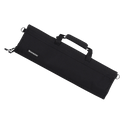 The Messermeister Preservation Black Knife Roll - 8 Pocket is a black rectangular carrying case with a handle and zippered closure, designed by Messermeister for chefs to store and transport knives. Shown against a white background.