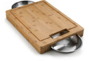 Napoleon Bamboo Cutting Board with Stainless Steel Bowls from DDR BBQ Supply