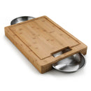 Napoleon Bamboo Cutting Board with Stainless Steel Bowls from DDR BBQ Supply