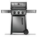 Napoleon Freestyle 365 Natural Gas Grill F365DNGT a 3-Burner Compact Gas Grill with Folding Shelves, JETFIRE Ignition, and Cast Iron Grates from DDR BBQ Supply
