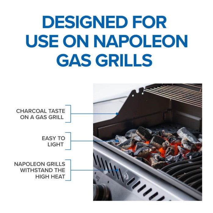 Napoleon Charcoal and Smoker Tray accessory that converts your gas grill to charcoal and smoke at DDR BBQ Supply