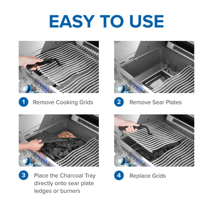 Napoleon Charcoal and Smoker Tray accessory that converts your gas grill to charcoal and smoke at DDR BBQ Supply