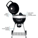 Napoleon PRO22 charcoal kettle grill with adjustable cast iron grates and rotisserie-ready lid