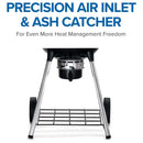 Napoleon PRO22 charcoal kettle grill with adjustable cast iron grates and rotisserie-ready lid