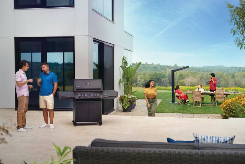 Napoleon Phantom Prestige 500 Connected Grill with WiFi, Bluetooth, infrared side and rear burners, and integrated rotisserie kit