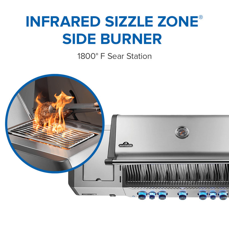 Napoleon Prestige 665 Stainless Steel Gas Grill with Infrared Side and Rear Burners at DDR BBQ Supply