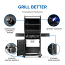 Napoleon Rogue 425 Gas Grill a 3-Burner Stainless Steel Grill with JETFIRE Ignition, WAVE Grids, Folding Shelves, and Dual-Level Sear Plates from DDR BBQ Supply