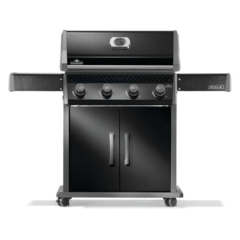 Napoleon Rogue 525 Gas Grill a 4-Burner Stand Alone Grill with JETFIRE Ignition, Folding Shelves, and Dual-Level Sear Plates from DDR BBQ Supply