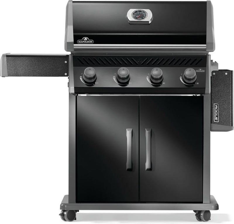 Napoleon Rogue 525 Gas Grill a 4-Burner Stand Alone Grill with JETFIRE Ignition, Folding Shelves, and Dual-Level Sear Plates from DDR BBQ Supply