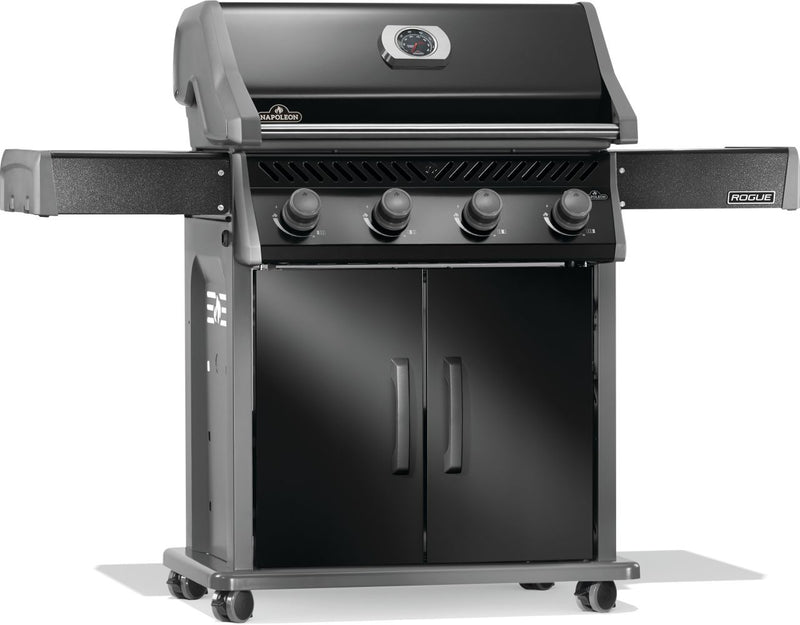 Napoleon Rogue 525 Gas Grill a 4-Burner Stand Alone Grill with JETFIRE Ignition, Folding Shelves, and Dual-Level Sear Plates from DDR BBQ Supply