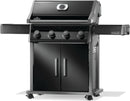 Napoleon Rogue 525 black gas grill with stainless steel cooking grates available in propane or natural gas at DDR BBQ Supply