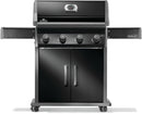 Napoleon Rogue 525 black gas grill with stainless steel cooking grates available in propane or natural gas at DDR BBQ Supply