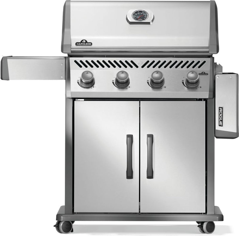 Napoleon Rogue 525 stainless steel gas grill with four burners available at DDR BBQ Supply