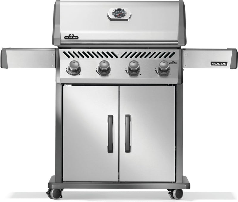 Napoleon Rogue 525 stainless steel gas grill with four burners available at DDR BBQ Supply