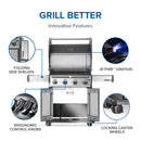 Napoleon Rogue 525 stainless steel gas grill with four burners available at DDR BBQ Supply