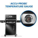 Napoleon Rogue PRO 425 SIB black gas grill with infrared side burner available in propane or natural gas at DDR BBQ Supply
