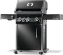 Napoleon Rogue PRO 425 SIB black gas grill with infrared side burner available in propane or natural gas at DDR BBQ Supply