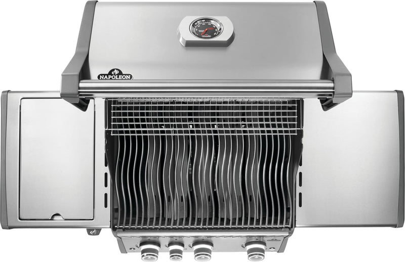 Napoleon Rogue PRO 425 stainless steel gas grill with infrared side burner available in propane or natural gas at DDR BBQ Supply