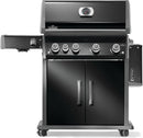 Napoleon Rogue PRO 525 black gas grill with infrared side burner available in propane or natural gas at DDR BBQ Supply