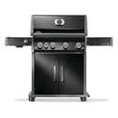 Napoleon Rogue PRO 525 black gas grill with infrared side burner available in propane or natural gas at DDR BBQ Supply