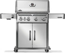 Napoleon Rogue PRO 525 stainless steel gas grill with infrared side burner and stainless steel cooking grates available in propane or natural gas at DDR BBQ Supply