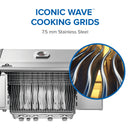 Napoleon Rogue PRO 525 stainless steel gas grill with infrared side burner and stainless steel cooking grates available in propane or natural gas at DDR BBQ Supply