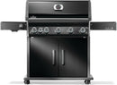 Napoleon Rogue PRO 625 black gas grill with infrared side burner available in propane or natural gas at DDR BBQ Supply