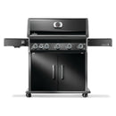 Napoleon Rogue PRO 625 black gas grill with infrared side burner available in propane or natural gas at DDR BBQ Supply