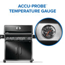 Napoleon Rogue PRO 625 black gas grill with infrared side burner available in propane or natural gas at DDR BBQ Supply
