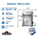 Napoleon Rogue PRO S 525 RSIB Gas Grill RPS525RSIBNSS 2 RPS525RSIBPSS 2 DDR BBQ Supply