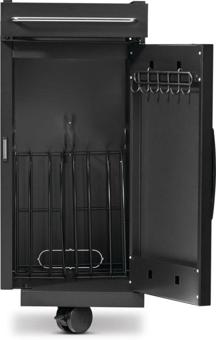 Napoleon Rogue PRO-S under grill storage cart matte black compatible with Phantom Series grills at DDR BBQ Supply