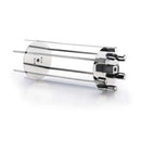 The Napoleon Rotisserie Shish-Kebab Skewer Set (64008) by Napoleon Grills features four removable flat metal skewers and circular stainless steel plates—an ideal hands-free kebab grill accessory, shown on a white background.