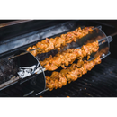 The Napoleon Rotisserie Shish-Kebab Skewer Set with Removable Skewers (64008) from Napoleon Grills features three metal skewers that hold marinated meat and mount hands-free inside your grill for even cooking.