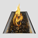 Napoleon St. Tropez Rectangle Fire Pit Table at DDR BBQ Supply close up of fire