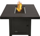 Napoleon St. Tropez Rectangle Fire Pit Table at DDR BBQ Supply with fire going in it