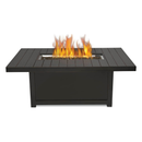 Napoleon St. Tropez Rectangle Fire Pit Table at DDR BBQ Supply with fire going in it