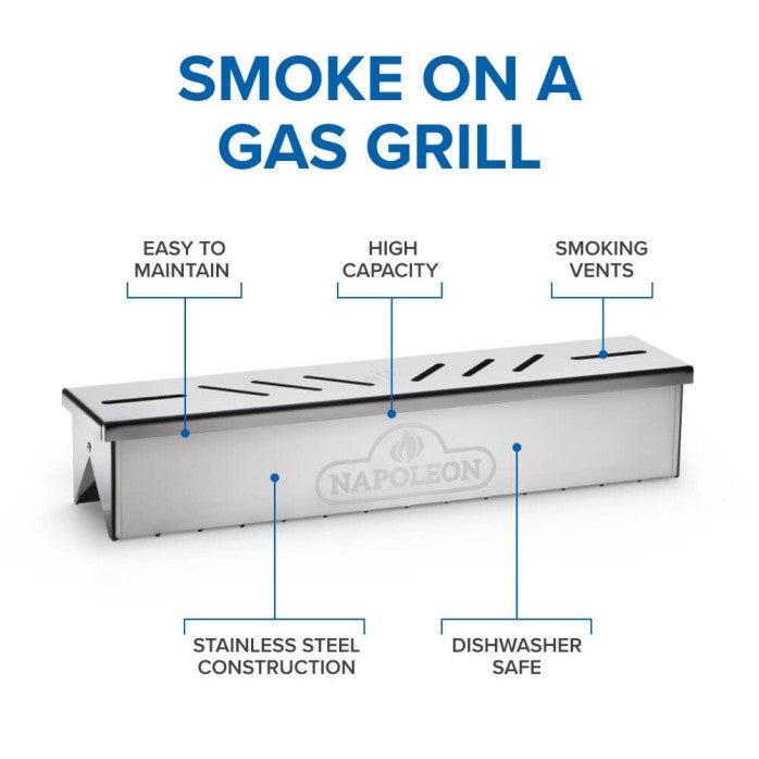 Napoleon stainless steel smoker box for gas grills adds wood smoke DDR BBQ Supply