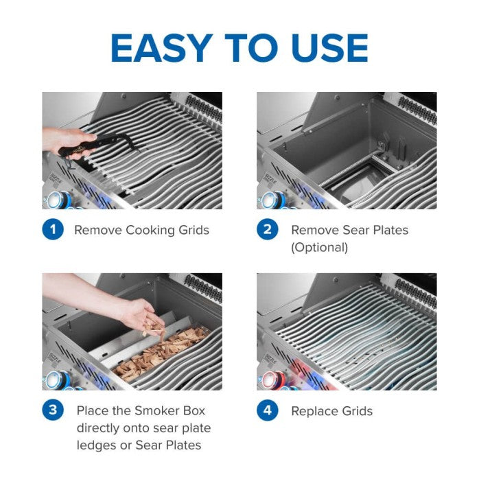 Napoleon stainless steel smoker box for gas grills adds wood smoke DDR BBQ Supply