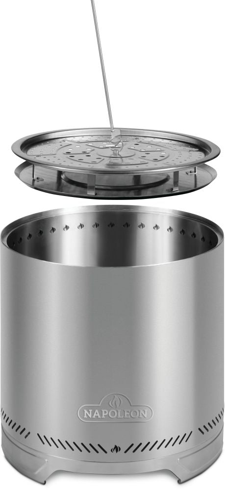 Napoleon Timberwolf Smokeless Portable Fire Pit 18 inch stainless steel at DDR BBQ Supply easy to clean