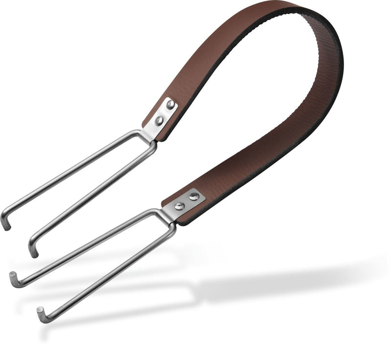 Napoleon Timberwolf Smokeless Portable Fire Pit 18 inch stainless steel at DDR BBQ Supply close up of carry strap