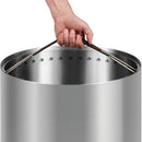 Napoleon Timberwolf Smokeless Portable Fire Pit 18 inch stainless steel at DDR BBQ Supply carry strap in use