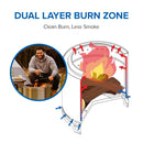 Napoleon Timberwolf Smokeless Portable Fire Pit 18 inch stainless steel at DDR BBQ Supply dual layer burn zone