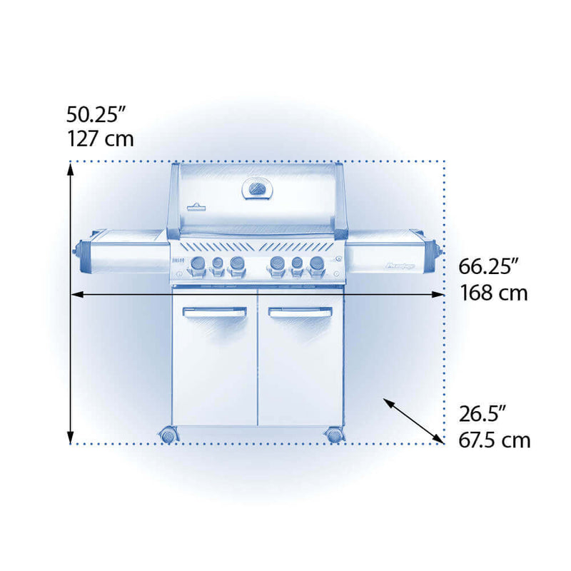 Napoleon Prestige® 500 RSIB Propane with Infrared Side and Rear Burners - P500RSIBPSS-3 Napoleon/Crawford Dimensions